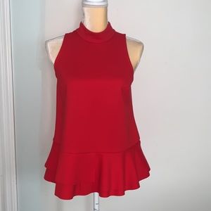 NWT: Anthropologie Red Peplum Top
